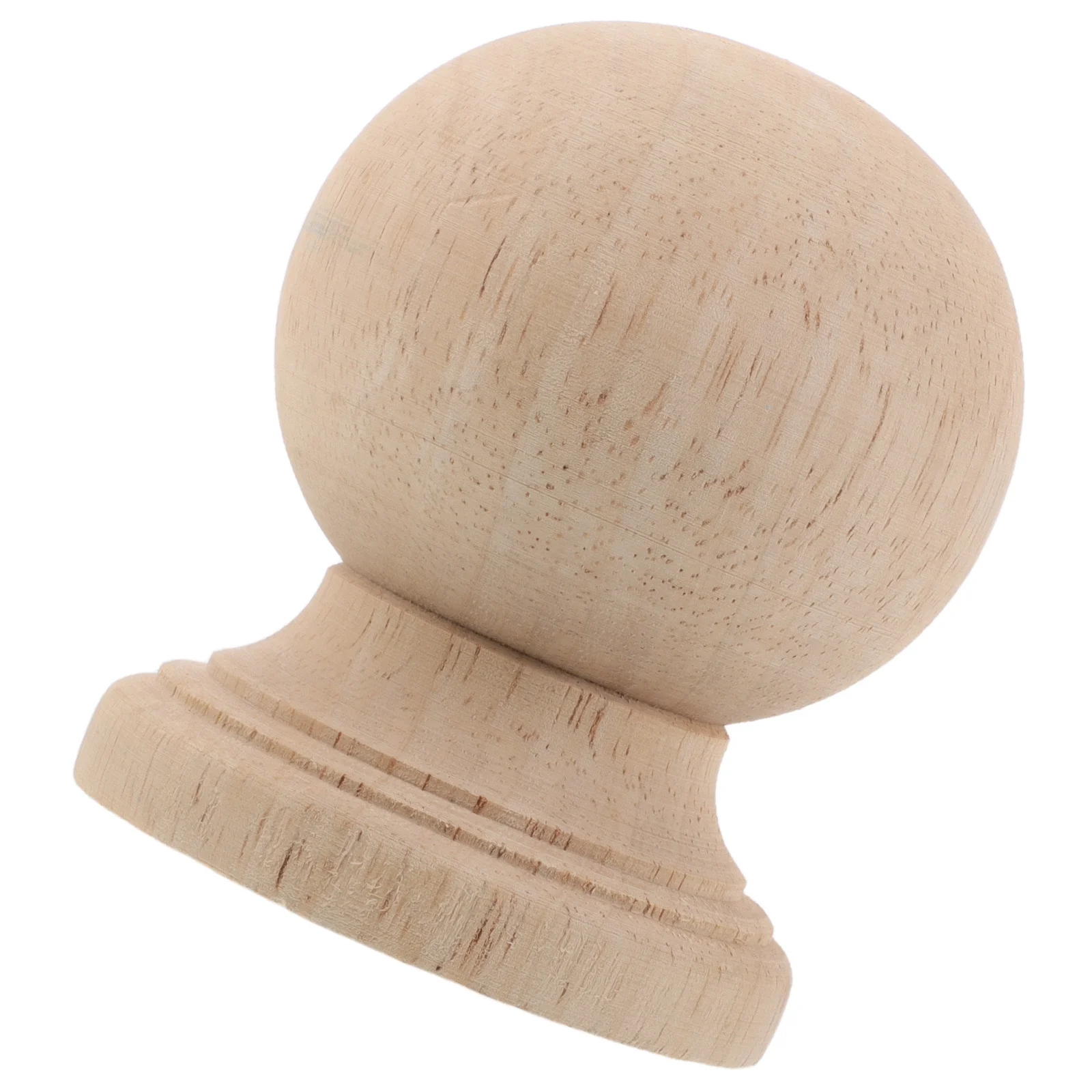 

Wooden Lamp End Fittings Unpainted Wood Ball Finial for Garden Fence Post Toppers Porch Columns Villa Hotel Decor Rustic