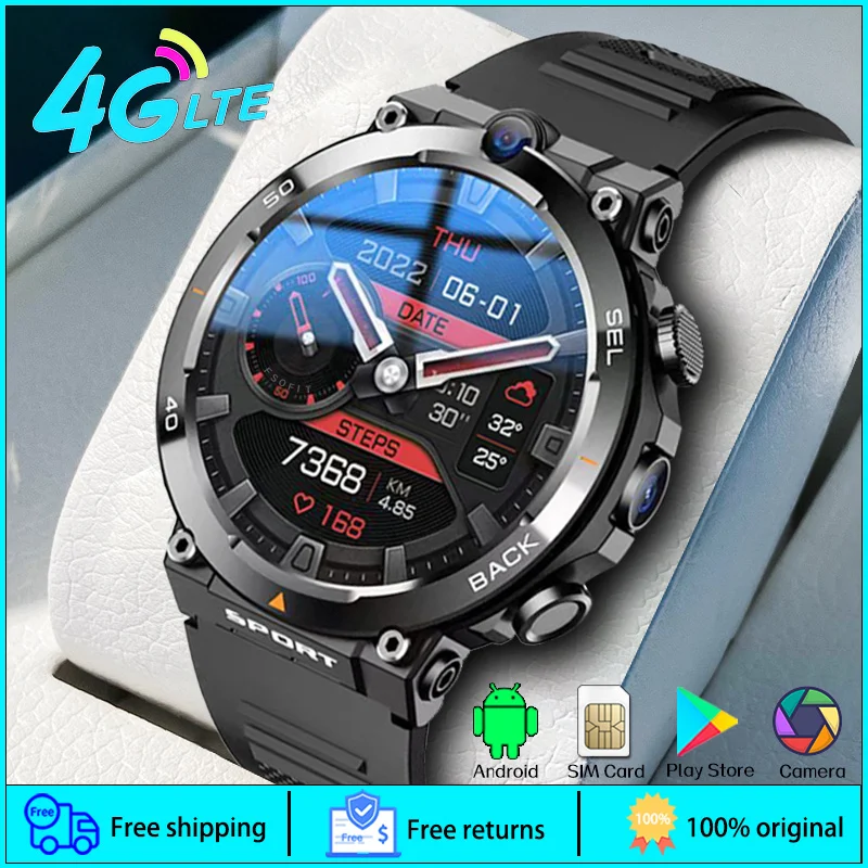 Android Smartwatch 4G LTE بطاقة SIM |   كاميرا مزدوجة عالية الدقة مقاس 1.39 بوصة |   تنزيل جوجل بلاي سعة 64 جيجابايت |   ساعة GPS متينة للرجال والنساء في الهواء الطلق