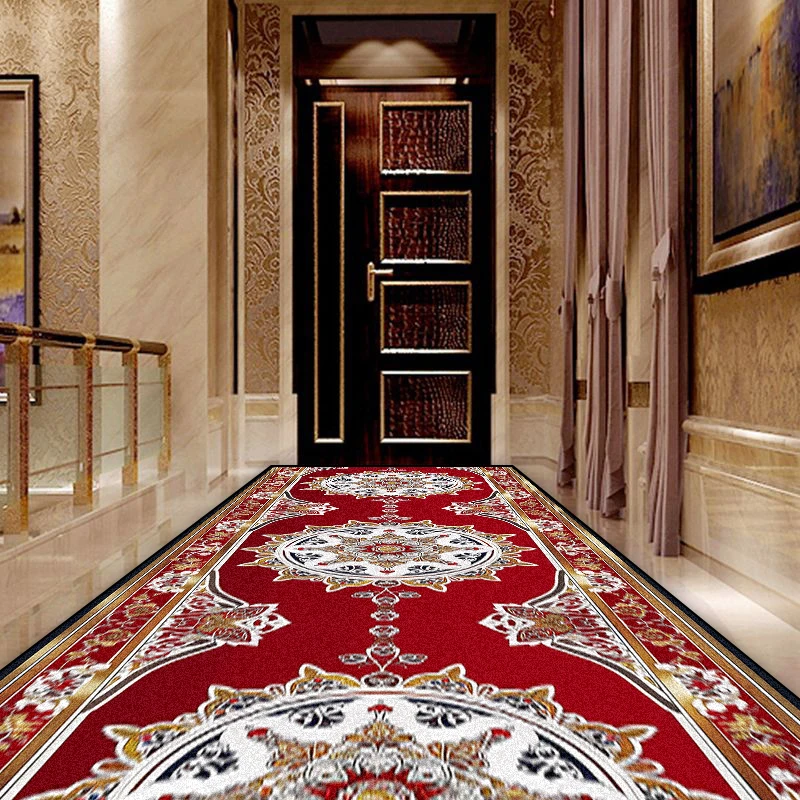 European Style Luxury High-grade Corridor Carpets Hotel Lobby Staircase Walkway Non-slip Rugs Office Area Entrance Channel Mats