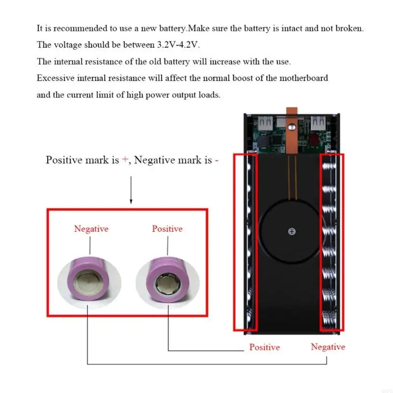 Q6PA Portable 40x18650 Battery Storage Box DIY Power Case Box with Quick Charging and MultiProtection Features No Batteries