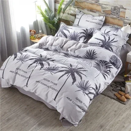 Classic bedding set 5 size grey blue flower bed linens 4pcs/set duvet cover set Pastoral bed sheet AB side duvet cover 50