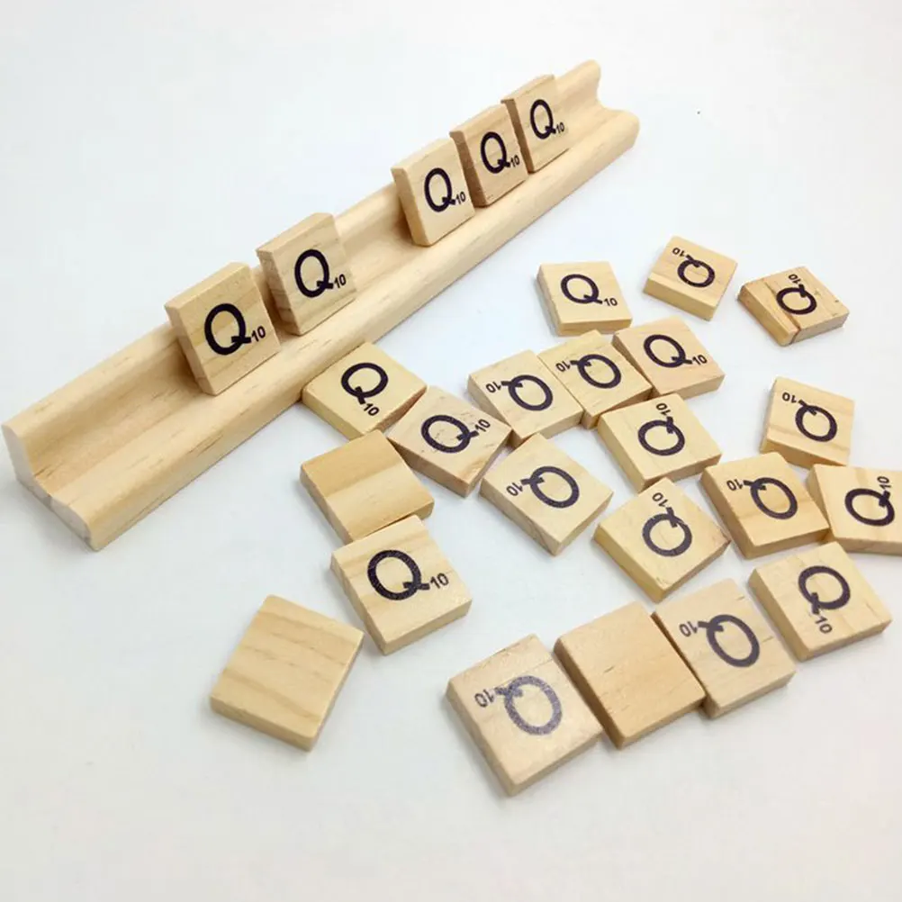 

6Pcs Wooden Domino Holders Alphabet Game Accessories Diy Craft Stands For Early Childhood Education