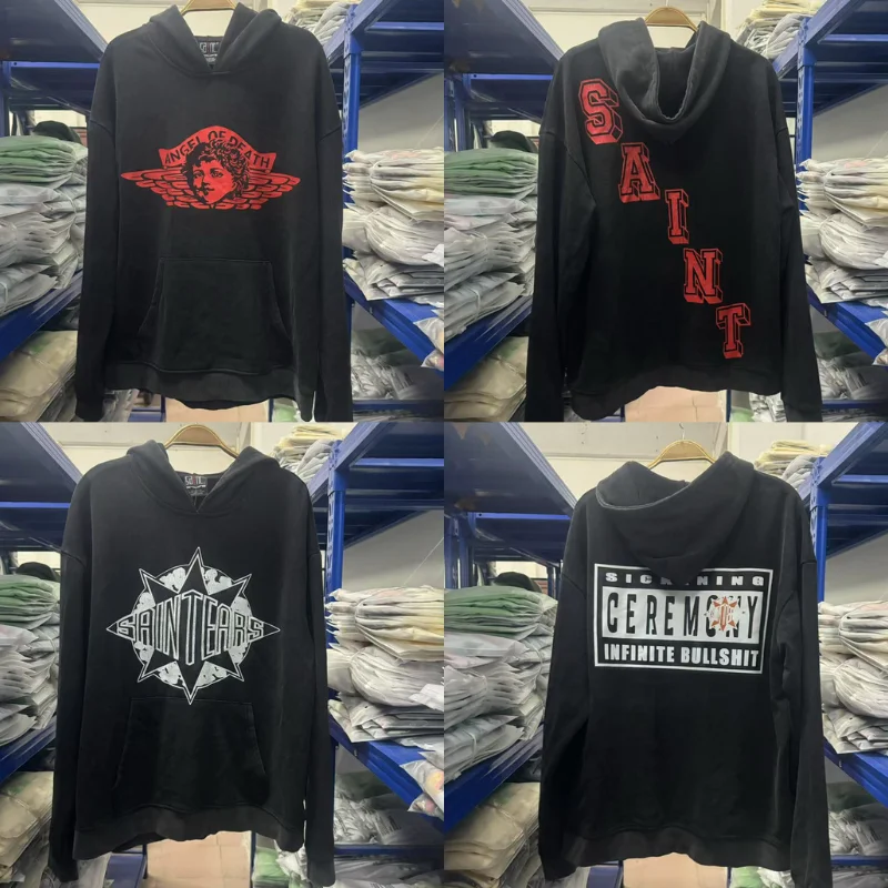

Saint Hoodies High-quality Vintage Washable Casual Retro Do Old Hoody Sweatshirt for Men Women