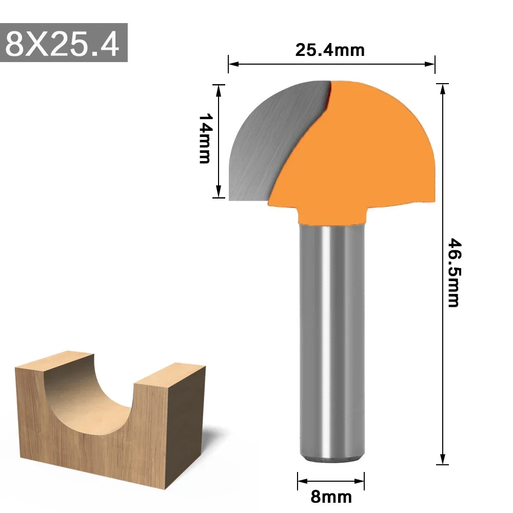 1PC 8MM Shank Milling Cutter Wood Carving Double Edging Router Bits for Wood Cove Box Bit Tungsten Carbide Woodworking Endmill