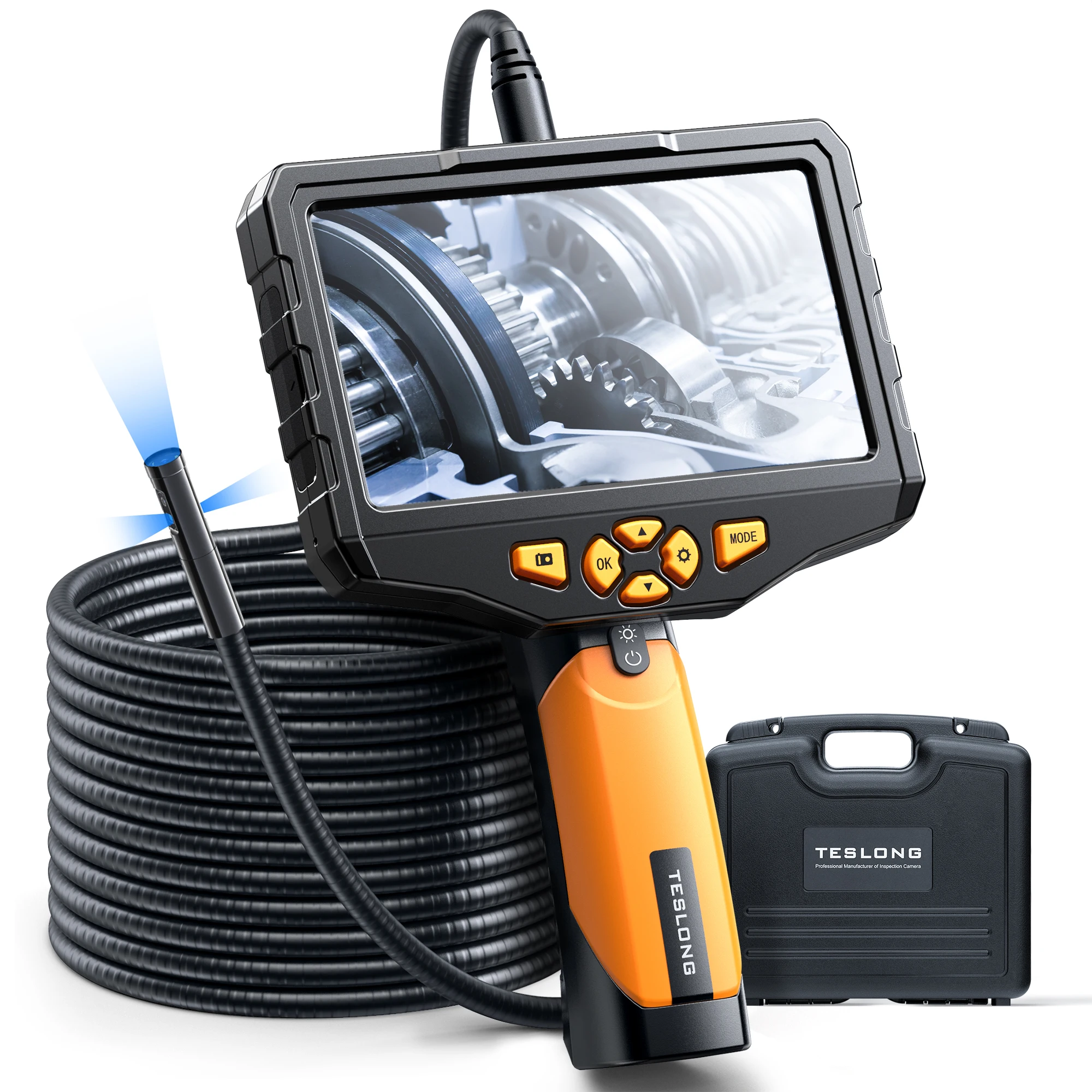 2022 New Technology 3 Lens 7.9mm Endoscope Borescope Camera With 5M Snake Cable Industrial Pipe Mini Camera