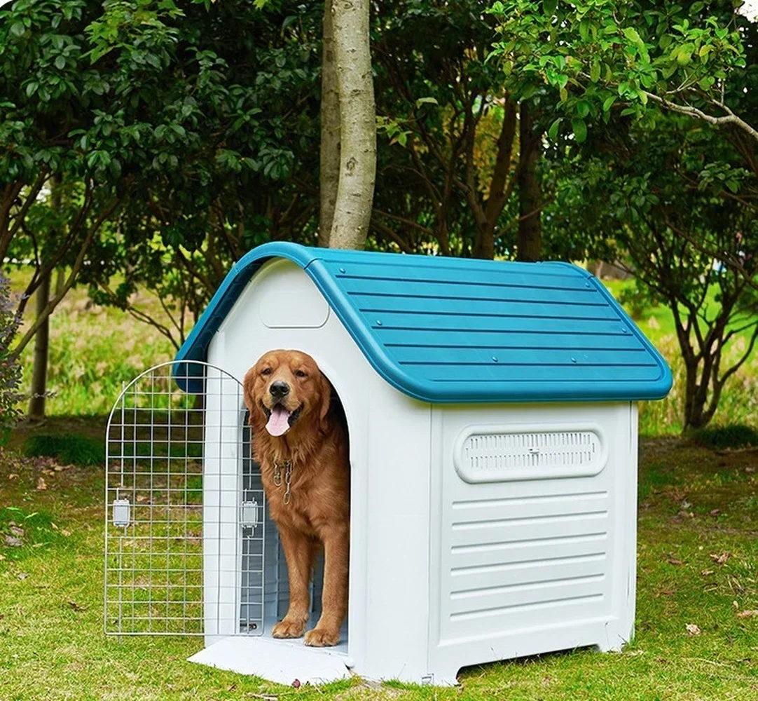 Plastic Pet Kennel Outdoor Rainproof Dog Cage Winter Windproof Medium Dog House Indoor Puppy Villa Cat House