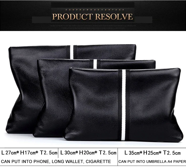 SENOFAN Authentic Hand Bag Men Stripe Real Leather Cowhide Clutches Male Pouch Wallet Designer Envelope Bag Korean Edition Hot