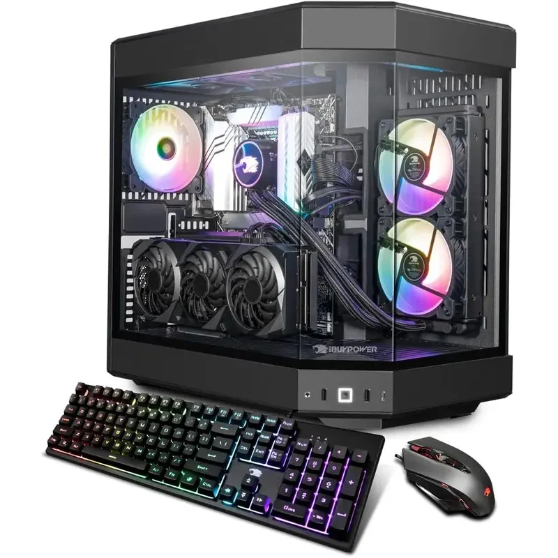 IBuyPower Pro Y60 สําหรับเล่นเกมพีซีคอมพิวเตอร์เดสก์ท็อป Y60BI9N4701 (Intel i9-13900KF 3.0 GHz, Nvidia GeForce RTX 4070 12GB, 32 GB 5200 MHz