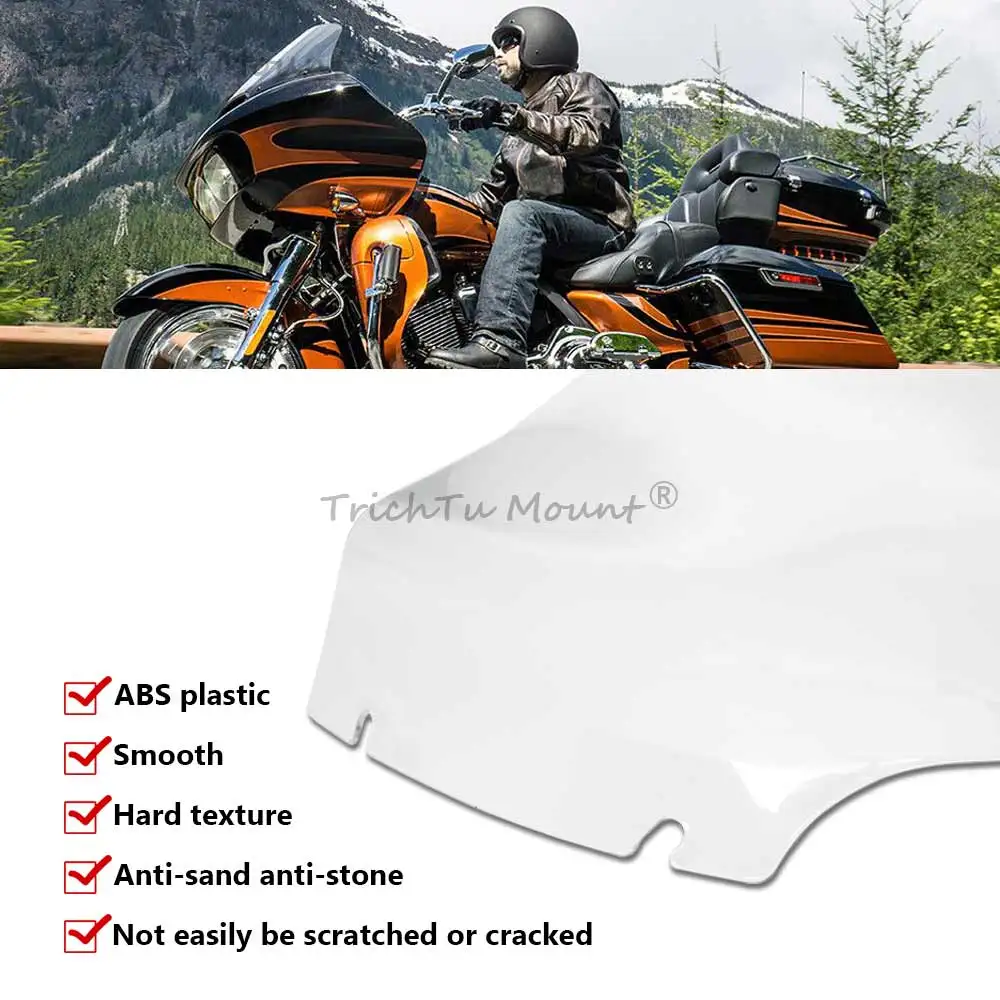 For Harley Touring Road Glide FLTR Ultra FLTRU FLTRX CVO 2015-Up Motorcycle Wave Windshield Windscreen Upper Fairing Deflector