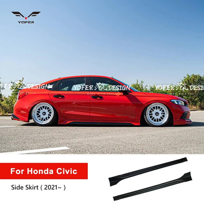 Yofer High Quality universal Auto accessories Body Kit Car diffuser side aprons skirts For Honda civic2021 2022 2023