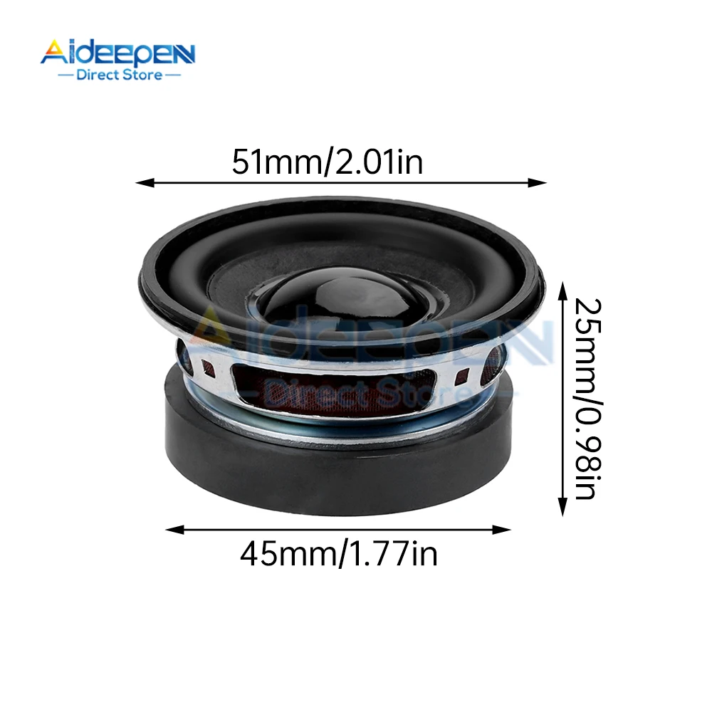 1Pcs 52mm 2 Inch Portable Speakers Driver 4 Ohm 5-6W Full Range Sound Speaker Amplifier Home Theater DIY