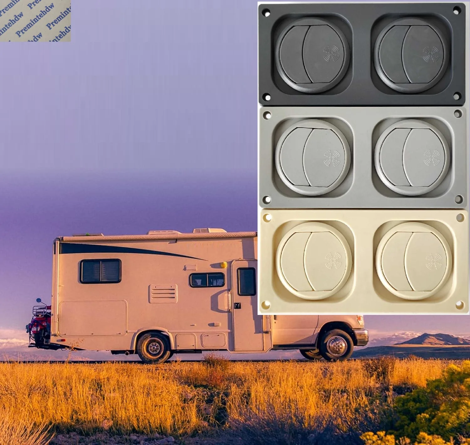 4Pcs Plastic Rectangular A/C Vent With Double Recessed Adjustable Outlets Bus RV Caravan Dashboard