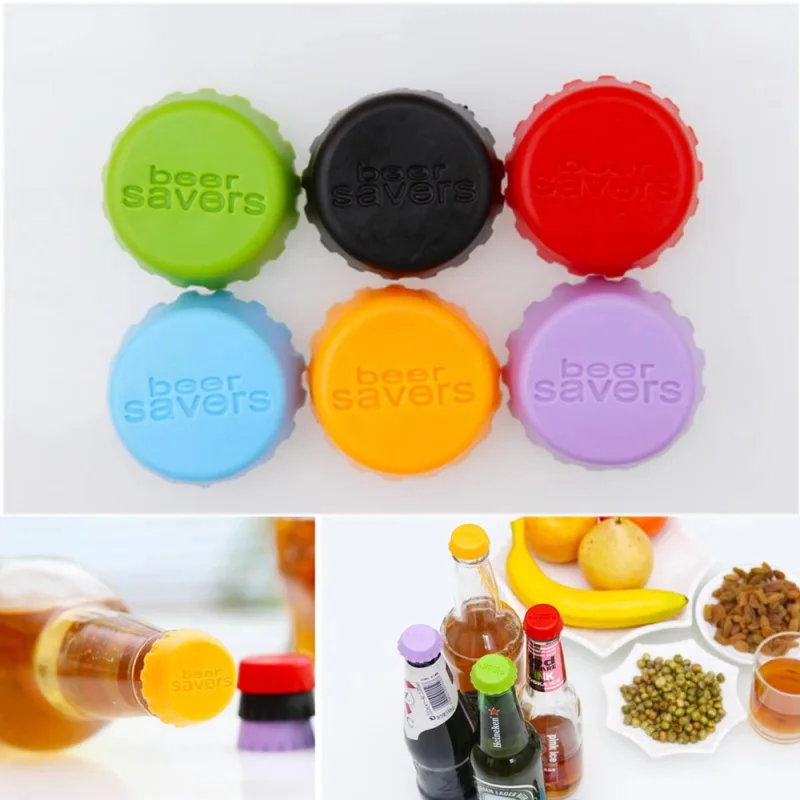 1/6/12/24/36 Uds tapa de botella de Gel de sílice reutilizable tapa de cerveza sellada vinagre botella de salsa de soja Soda Cola tapa protectora de vino