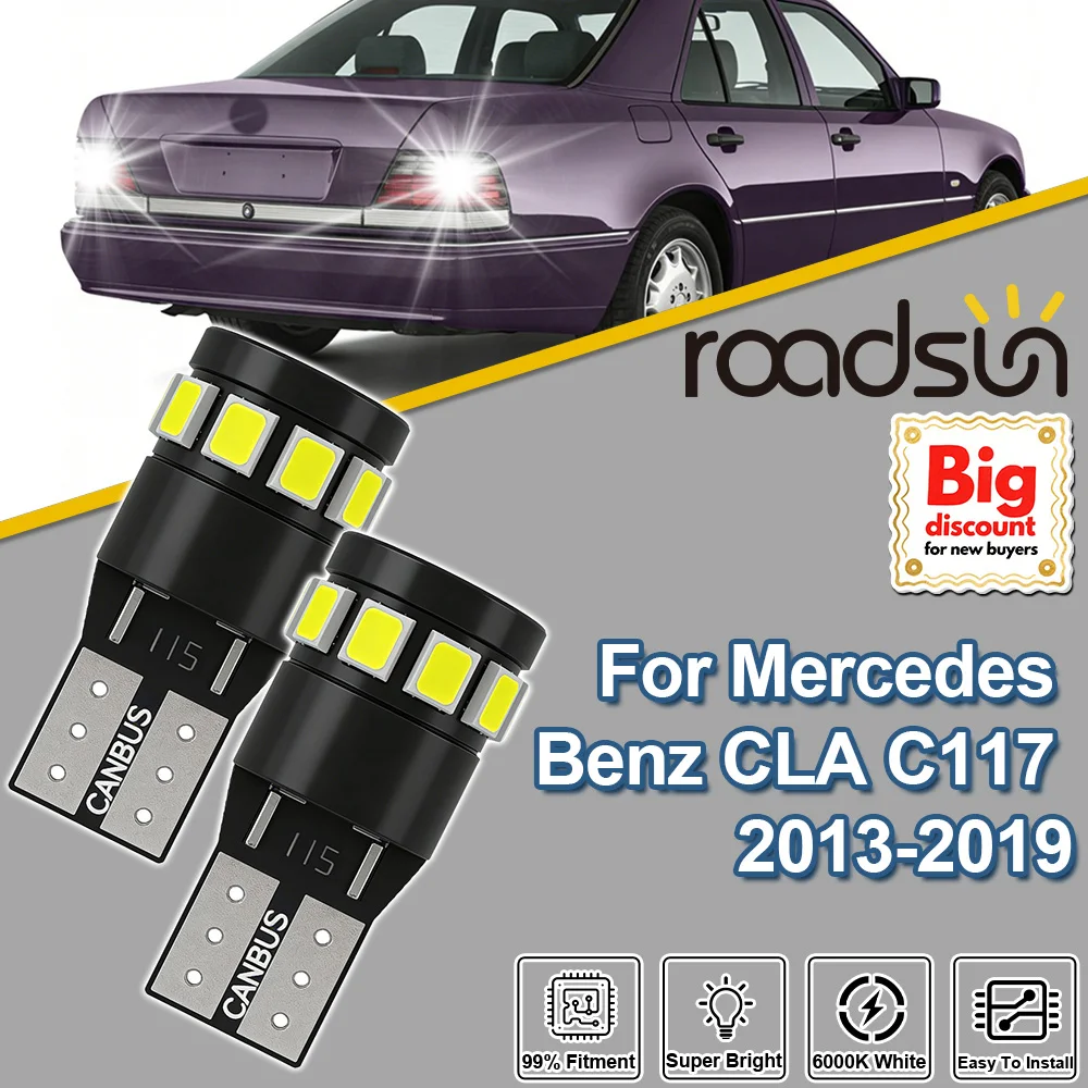 

Roadsun 2 шт. светодиодные лампы Canbus для подсветки номерного знака для Mercedes Benz CLA C117 2013 2014 2015 2016 2017 2018 2019