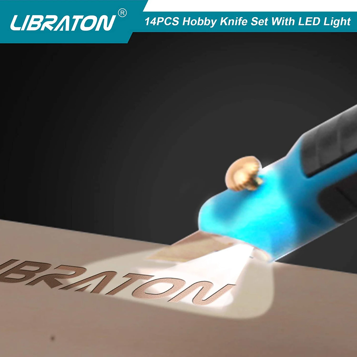 Libraton Craft Knife Set with LED Light, Hobby Precision Knife Set with Refill SK5 Blades Suitable for Trimming, Scrapbooking