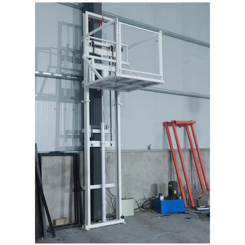 Hydraulic electric small freight elevator simple household lifting platform rail type