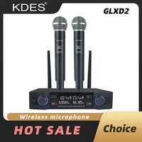 KDES GLXD2 Professional Wireless Microphone System Dual Channel UHF Fixed Frequency Cordless Handheld Dynamic Mic For Karaoke