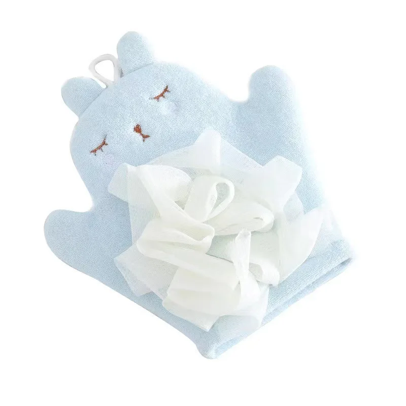 Guanti da bagno per bambini in cartone animato asciugamano da bagno in cotone per bambini spazzole da bagno per animali carini comodi accessori da bagno in spugna per doccia
