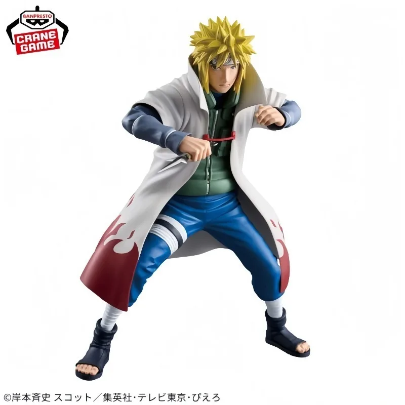 Em estoque original bandai naruto namikaze minato pvc 23cm decoração de mesa anime personagem modelo coleção brinquedos presentes
