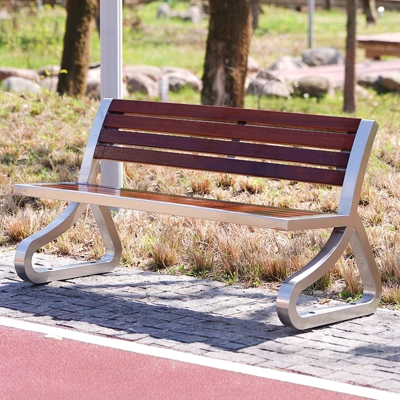 

Outdoor Stainless Steel Park Chair Outdoor Bench Long Seat Modern Simple Creative Leisure Chir Outdoor rPublic