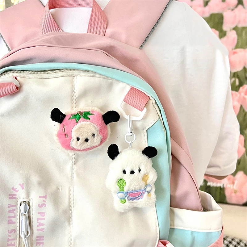 Sanrio Pluche Sleutelhanger Pochacco Kawaii Sleutelhanger Gevulde Rugzak Hanger Tas Decoratie Meisje Speelgoed