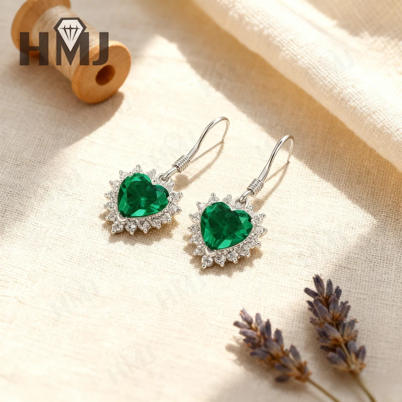 

Heart & Round Gemstone Drop Earrings Multicolor Elegant Jewelry for Women Beautiful Gift for Christmas and Easter Celebrations