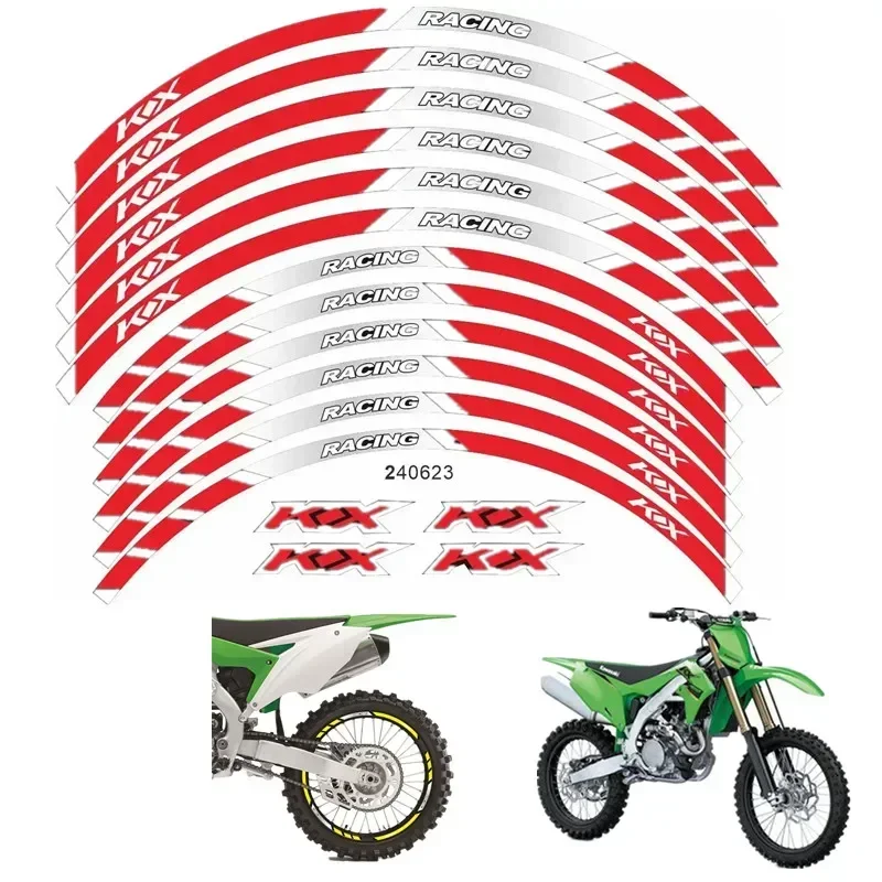 For Kawasaki KX 450 250 250F 450F 85 125 100 50 550 60 65 80 85  Motorcycle Parts Contour Wheel Decoration Decal Sticker - D