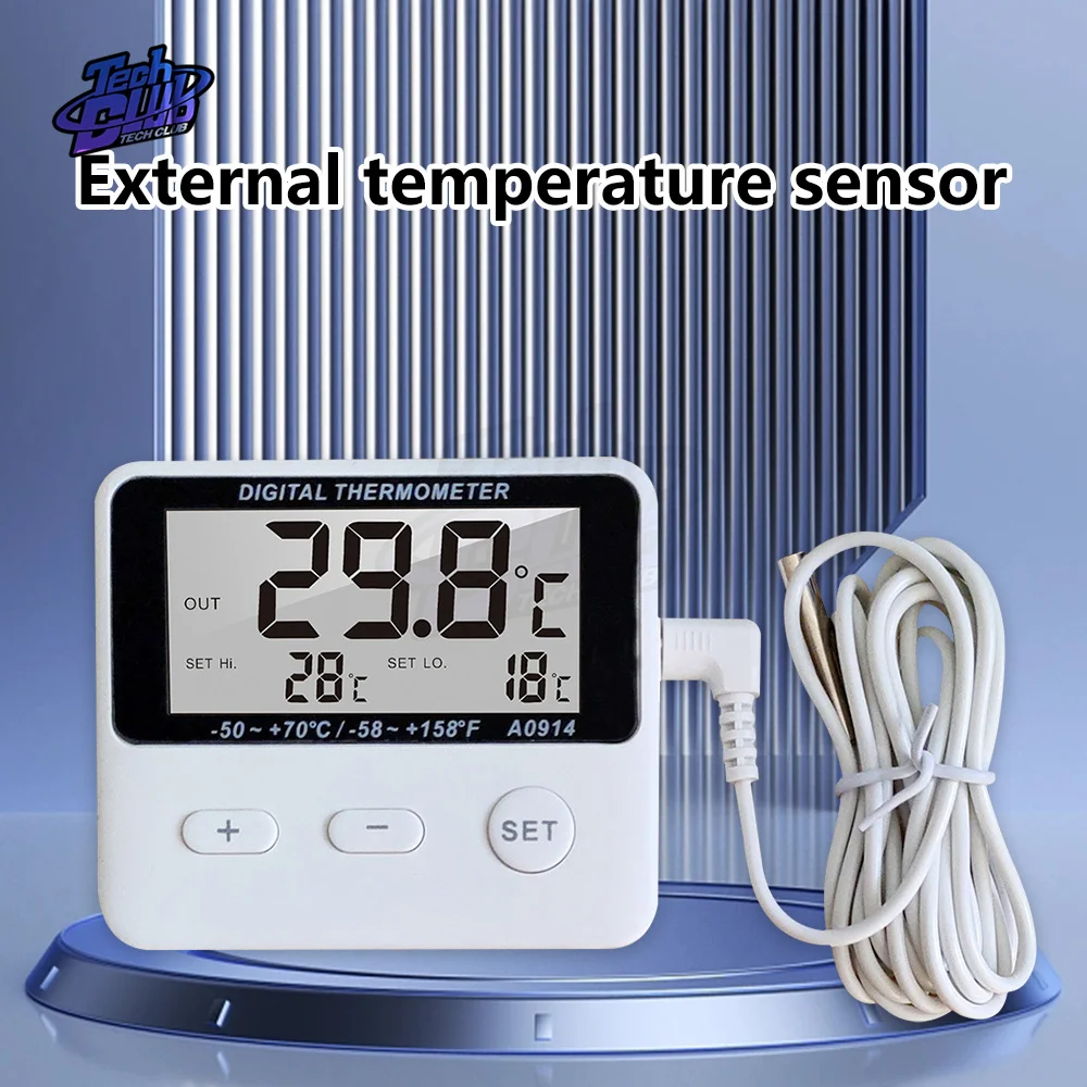 Mini LCD Digital Probe Sensor Thermometer Water Tank Swimming Pool Refrigerator Aquarium Wine Cellar Thermometer for Home Supply