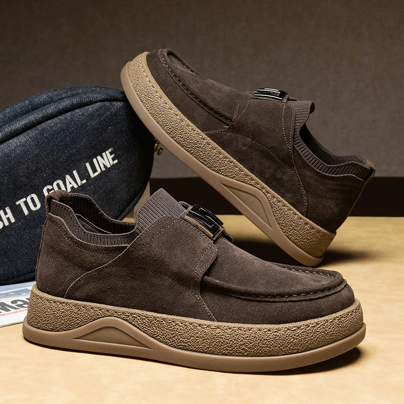 

New Outdoor Hiking Boots Classic Leather Men's Ankle Boots Fashion Man High Top Shoes Comfy Male Casual Botas Motorcycle Boots