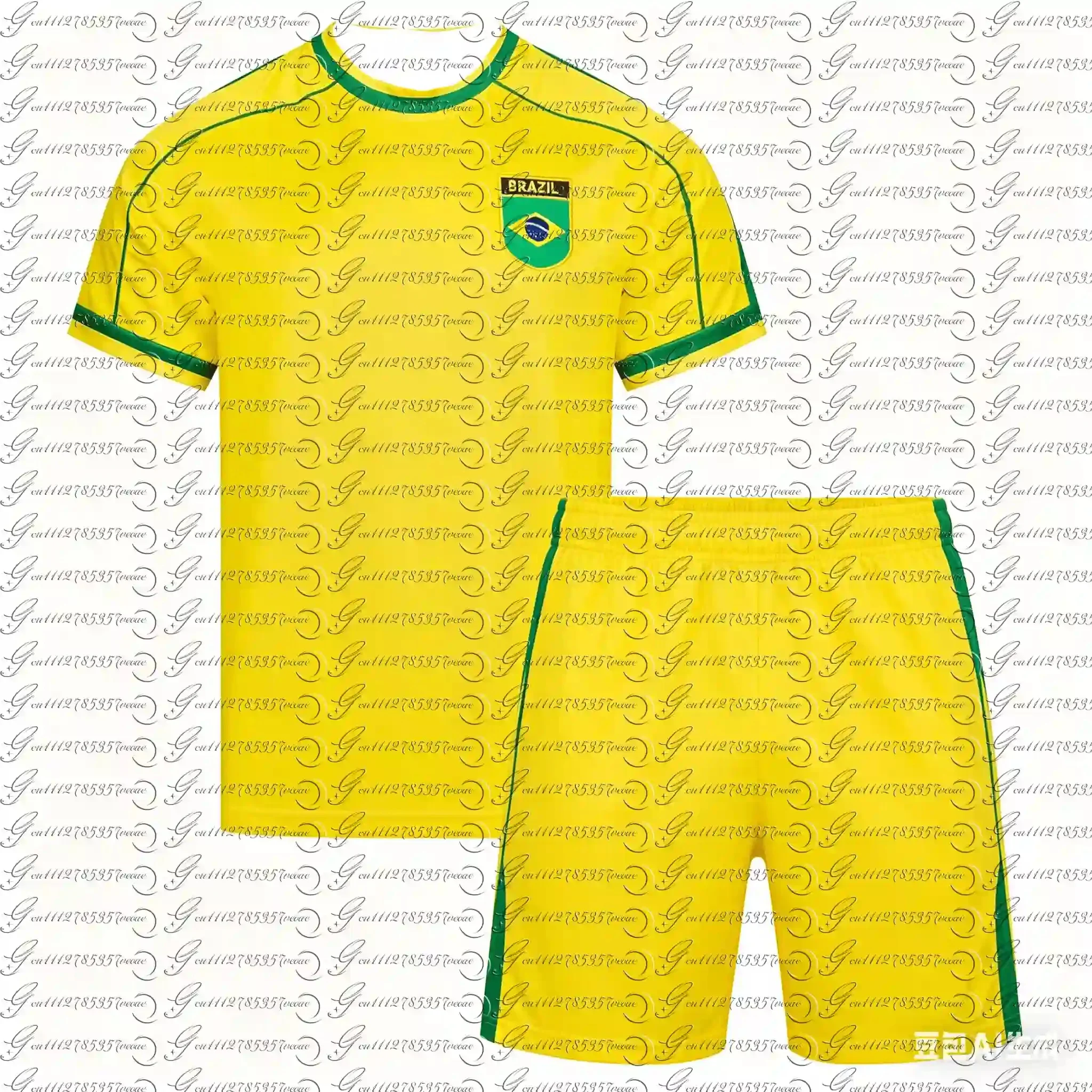 

Brazil National Soccer Team Sports Jersey Top Loose Fast Drying Short Sleeved Summer Men Outdoor Fitness T-shirt FamilyMatching