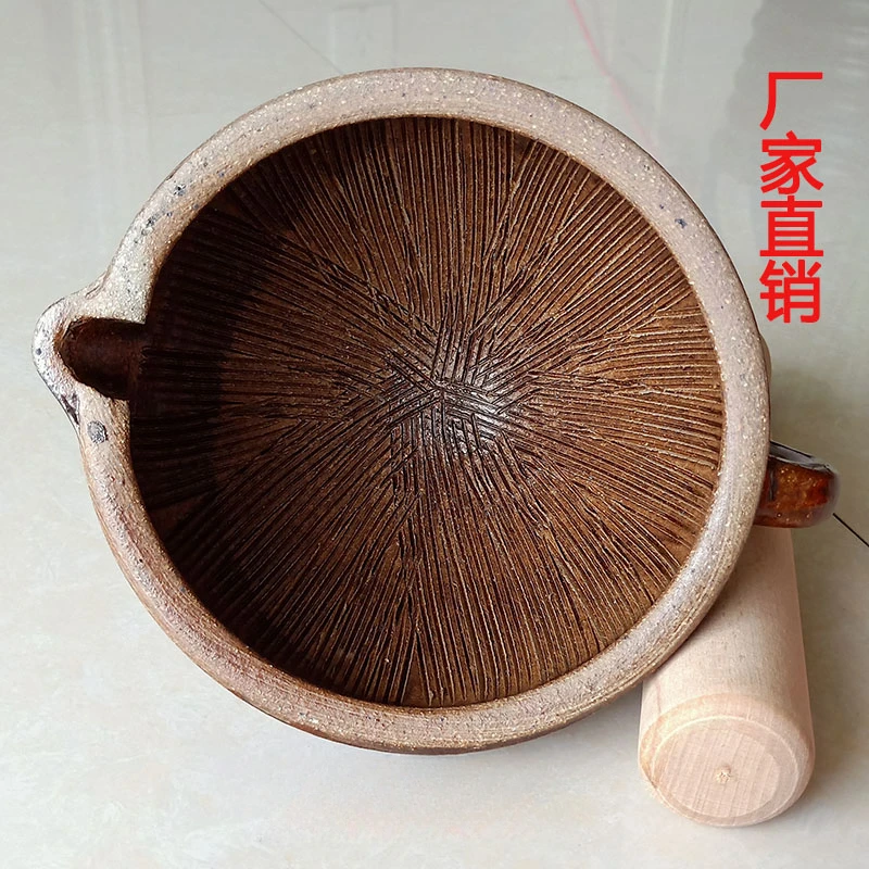 Bowl, household garlic pounder, chili pepper, preserved egg, tea bowl, baby grinder, rice paste, ceramic masher