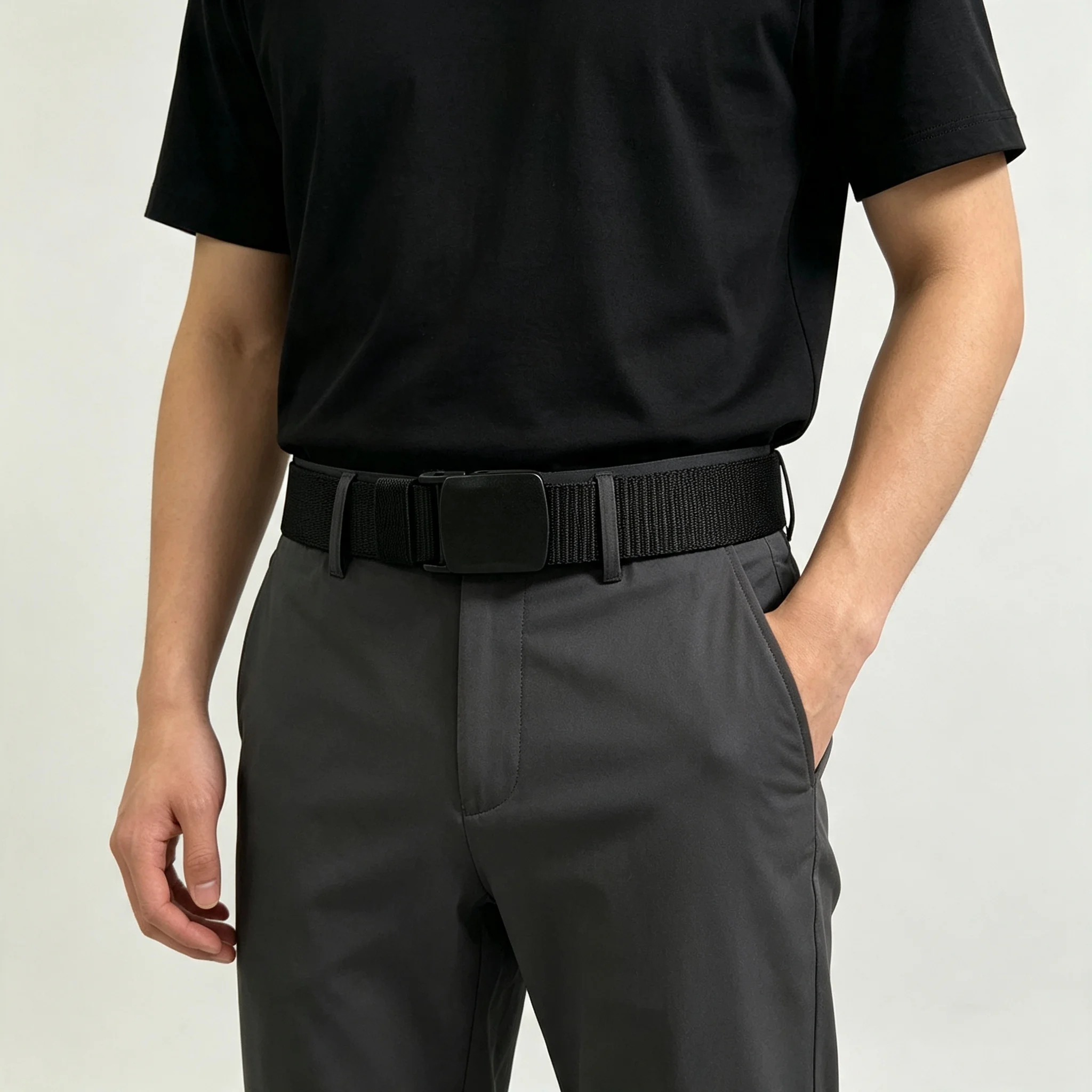 A men's woven belt, simple and suitable for jeans, daily casual wear, and commuting