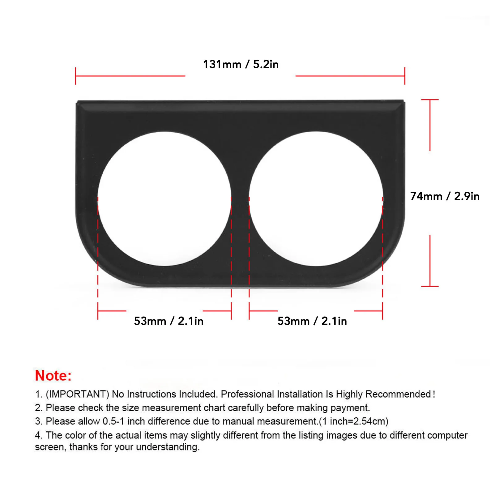 حامل تثبيت لوحة قياس ، مقياس 2-1 ، 16 بوصة ، 52 ، 2 بوصة ، حامل عداد سيارة معدني شامل ، قوس لوحة أجهزة القياس