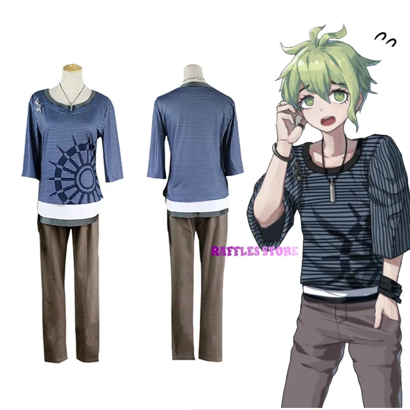 2023 New Danganronpa 2 Rantaro Amami Cosplay Costume Wig Adult Men Women Girls Top Pants Suits Halloween Party Suit