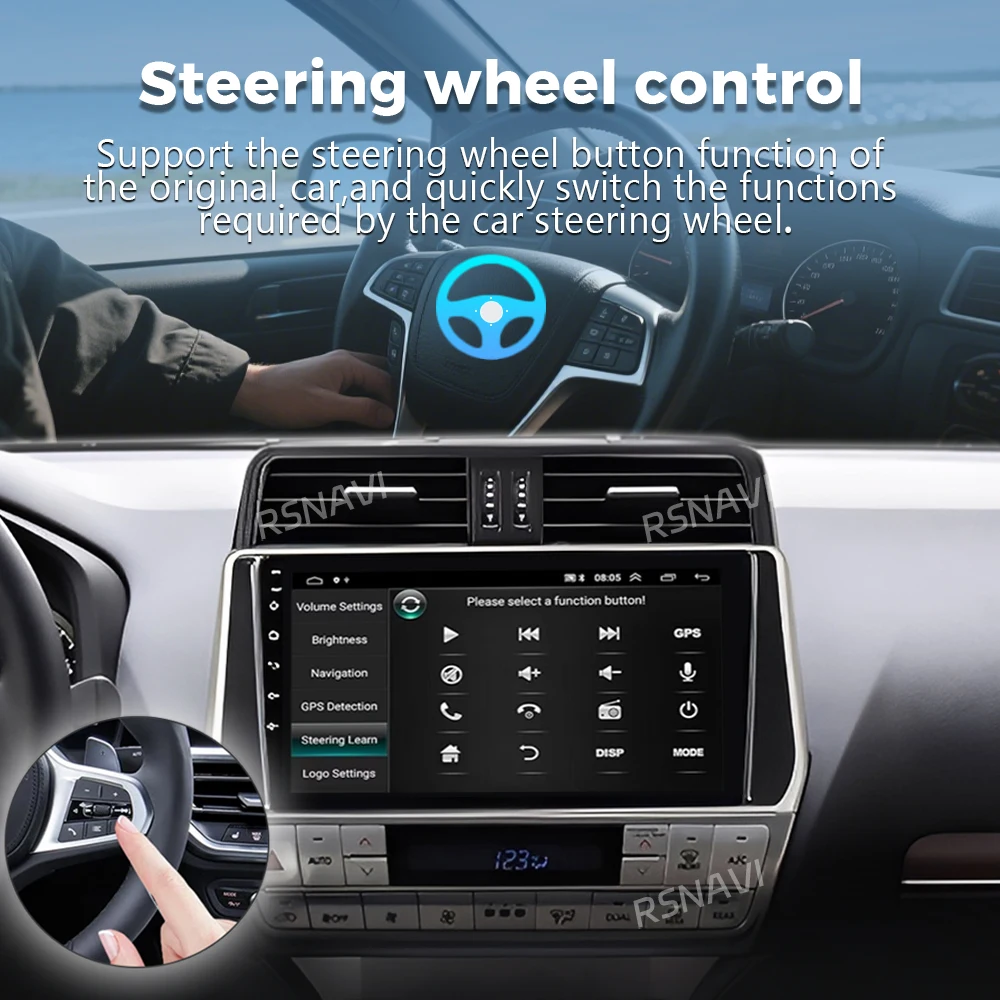 راديو سيارة أندرويد 15 لسيارة تويوتا لاند كروزر برادو 150 2018 - 2020 Carplay Auto GPS مشغل وسائط متعددة وحدة رأس الفيديو DSP ستيريو