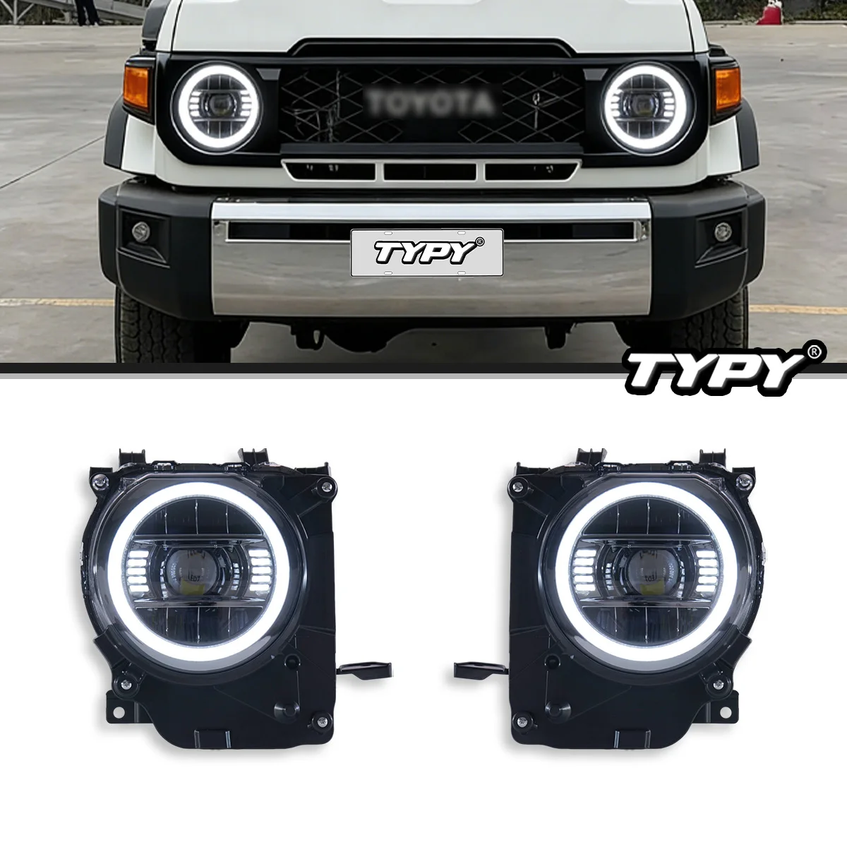 

TYPY Suitable for 2024 Toyota LC76 headlight assembly modification to G-style Land Cruiser LED lens daytime running lights