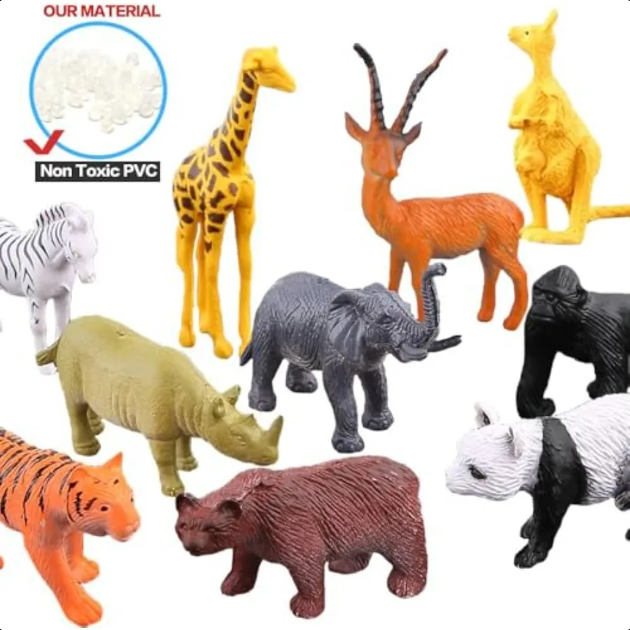 Animaux Figure54 pièces Mini Jungle jouets ensemble ValeforToy réaliste sauvage vinyle plastique Animal apprentissage cadeaux de fête pour garçons filles