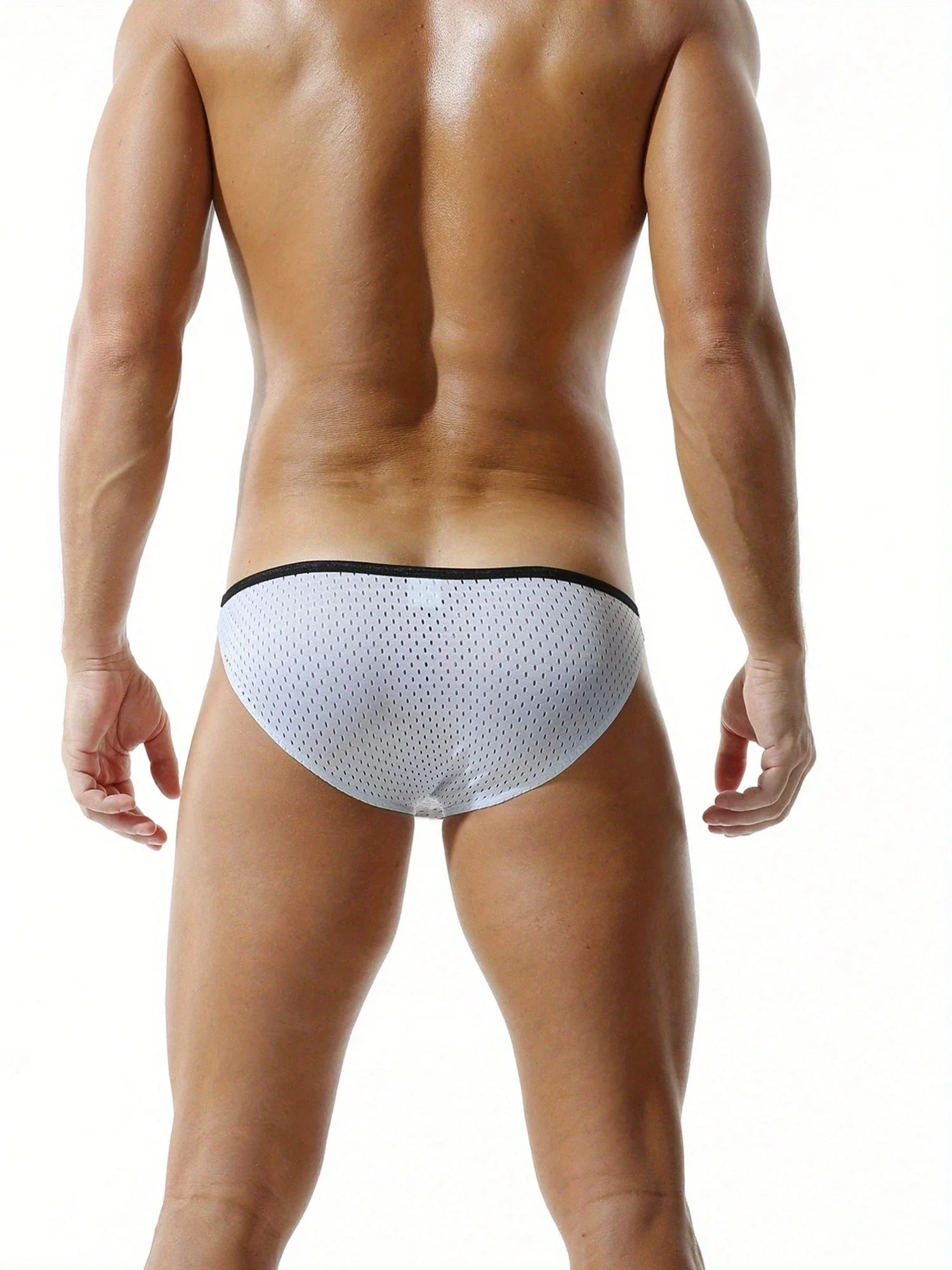 

Mens Low Rise Breathable Mesh Briefs With Contrast Trim
