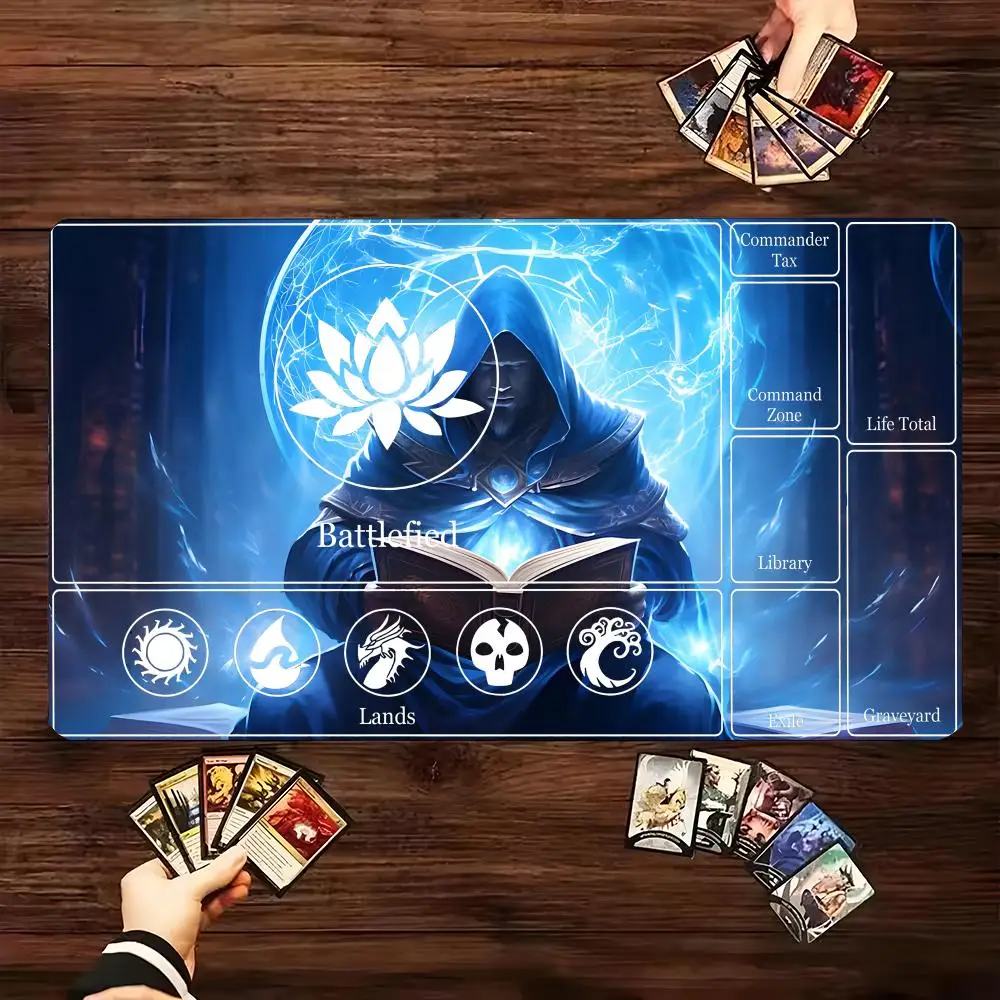 

MTG The Magic Gathering Play Mats Original Handcrafted TCG Playmat with Rubber Bottom & Stitched Edge CCG Card Mat 900x400MM