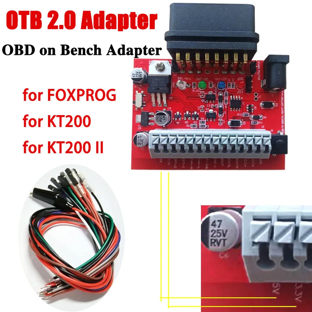 

New OTB 2.0 Adapter OBD on Bench Adapter for KT200 KT200II for Foxprog Tagflash ECU Programmer Tool Upgraded Version of OTB 1.0