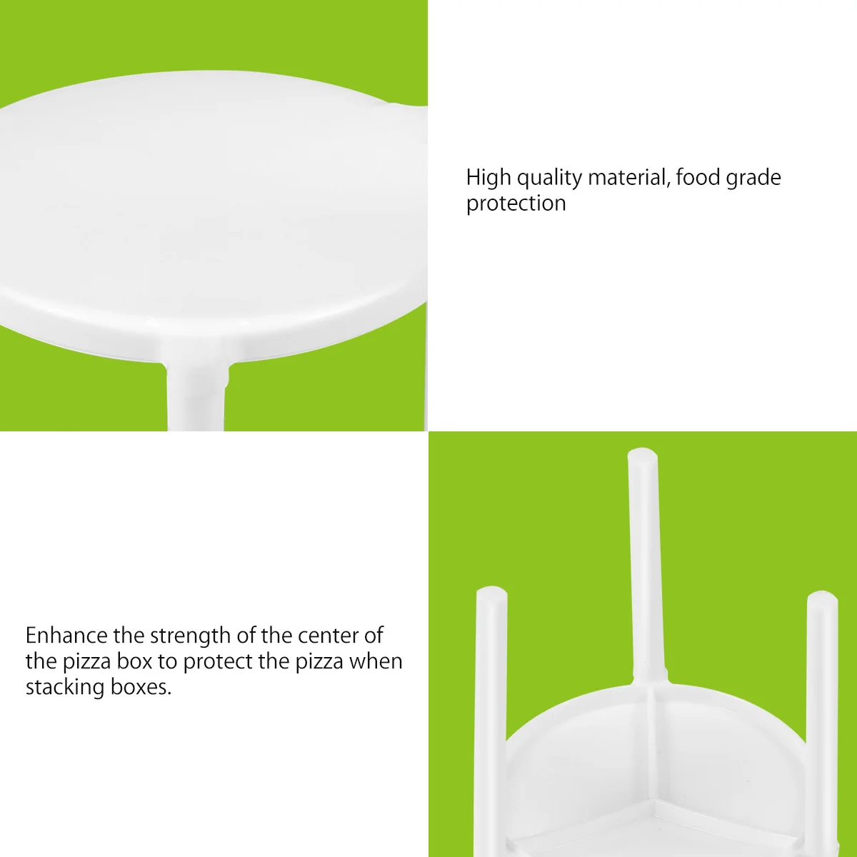 100 Pcs Pizza Container Tripod Stand Support Frame Disposable Work Stack for Boxes