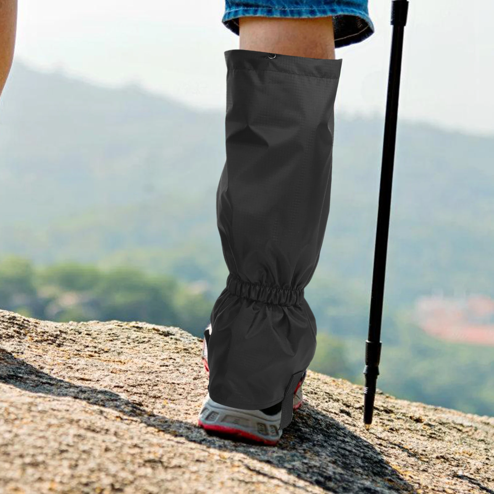 

2pcs Waterproof Boot Protectors Adjustable Leg Gaiters Outdoor Shoe Anti Slip Hiking Mountain Climbing Rain Snow Mud