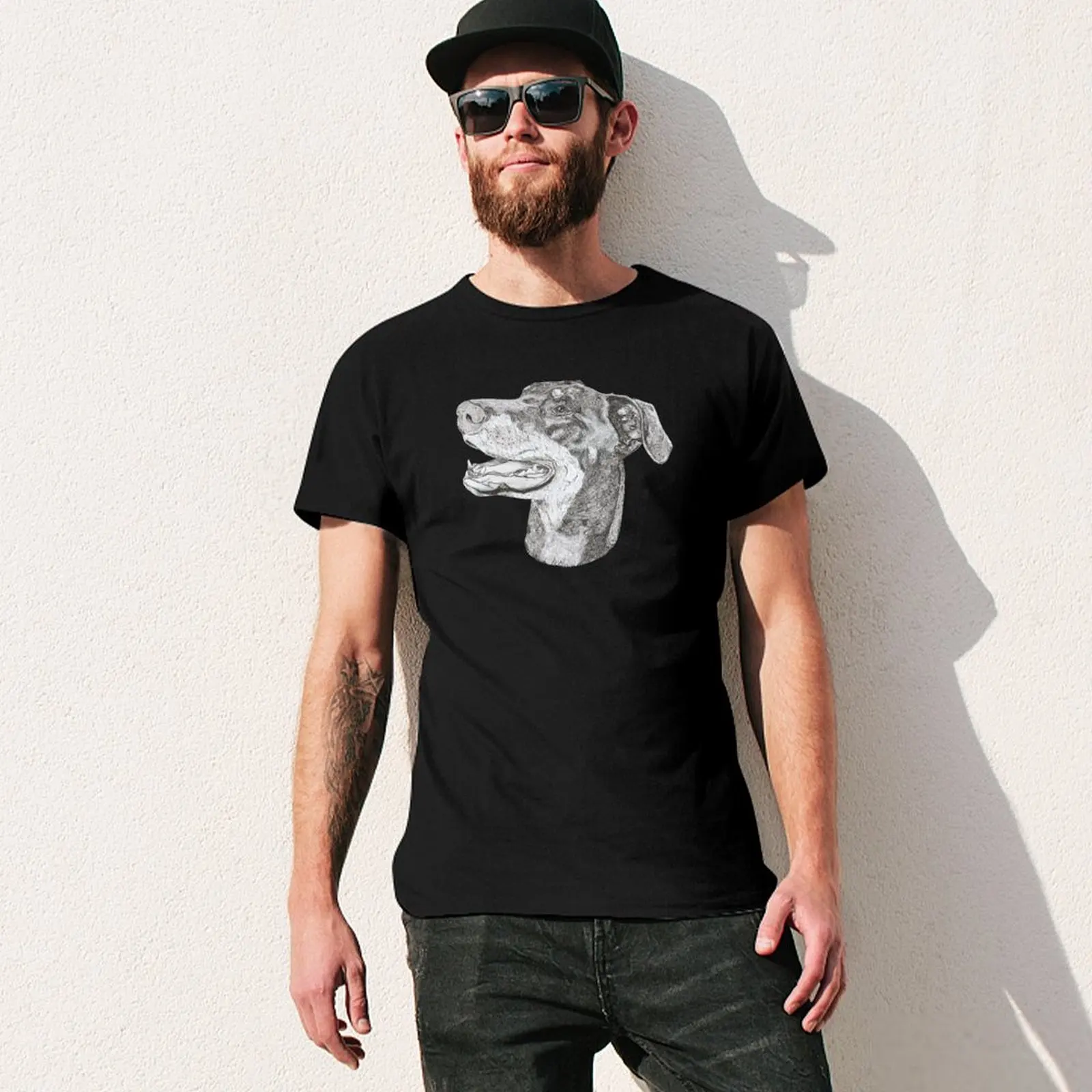 Doberman Thor T-Shirt Work Short Sleeve Cotton Top view 3