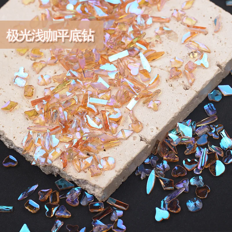 18 colori 100 pz/pacco resina casuale strass stile fantasia Aurora trasparente lucido 3D Manicure Nail Art decorazione Charms gioielli