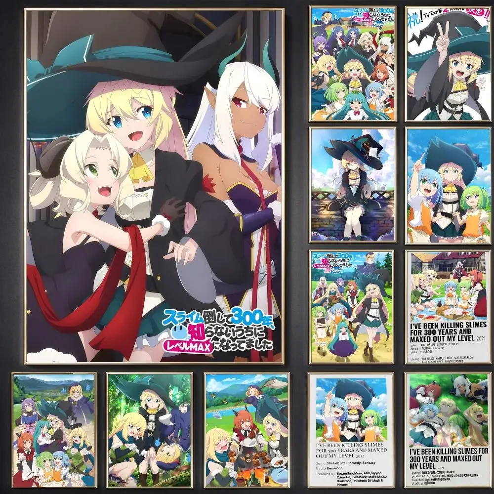 Anime I've Been Killing Slimes For 300 Years And Maxed Out My Level Poster Waterproof Bedroom Living Room Hallway Bar Home Decor