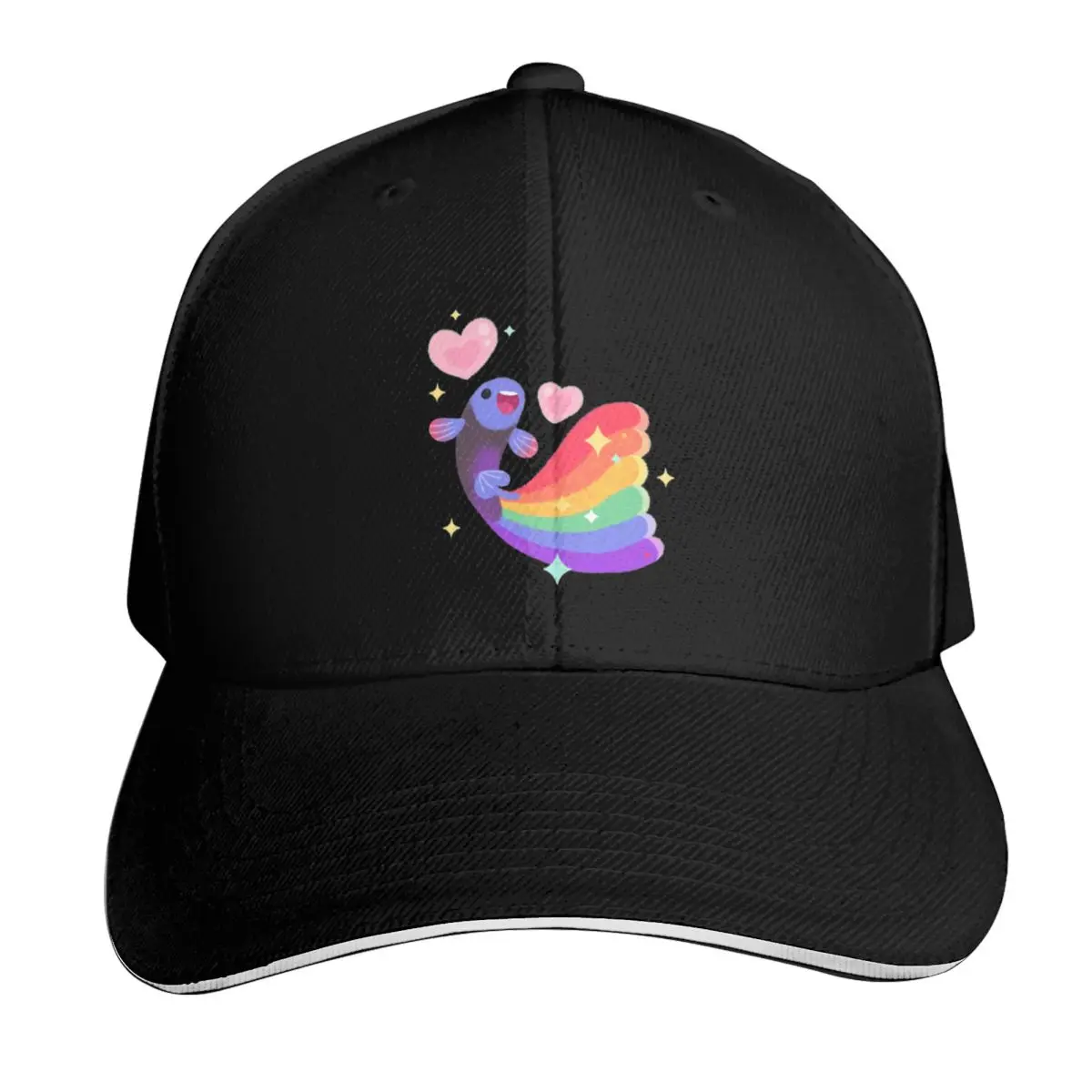 Boné de beisebol Rainbow Guppy 6, chapéu de pesca masculino, chapéu de tamanho grande, boné militar, protetor solar, roupa de golfe para homens e mulheres