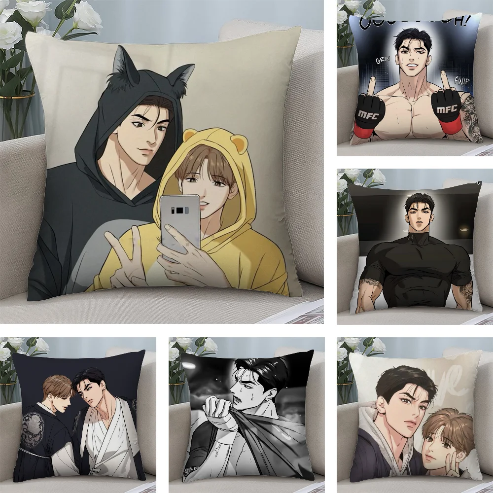 

j-Jinx BL Comics Pillow Case Short Plush Sofa Decorative Gift Home Double-sided Printing Cushion