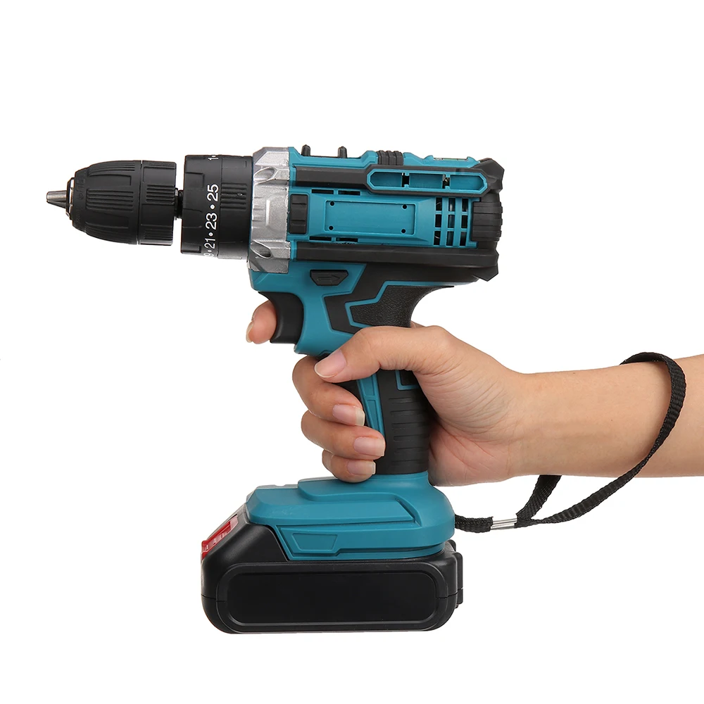 Drillpro 1450rpm High Speed Speed Rechargeable 21V  Cordless Electric Impact Drill Power Tools With tool Bits