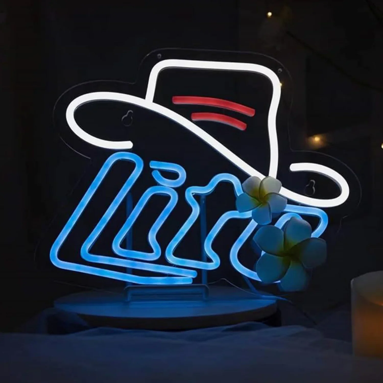 

Cowboy hat Neon Sign for wall decor Beer Bar Home Bedroom man cave Bedside Table Decor Recreation Room Gifts Neon Sign for Gifts