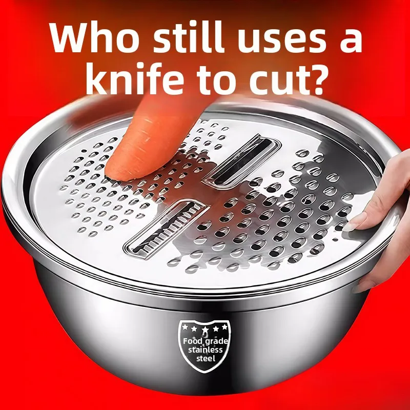 

Vegetable cutting basin Multifunctional stainless steel food grade wire planer, potato chips, vegetables, radish wipes